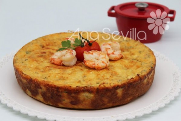 Pastel de bacalao y gambones