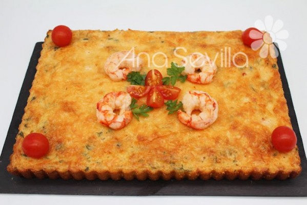 Pastel de bacalao y gambones