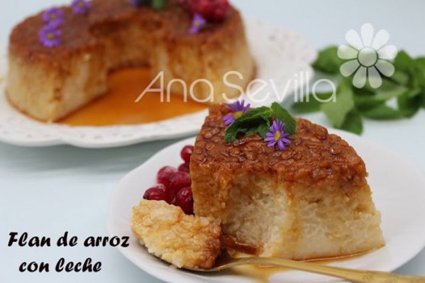 Flan de arroz con leche al vapor