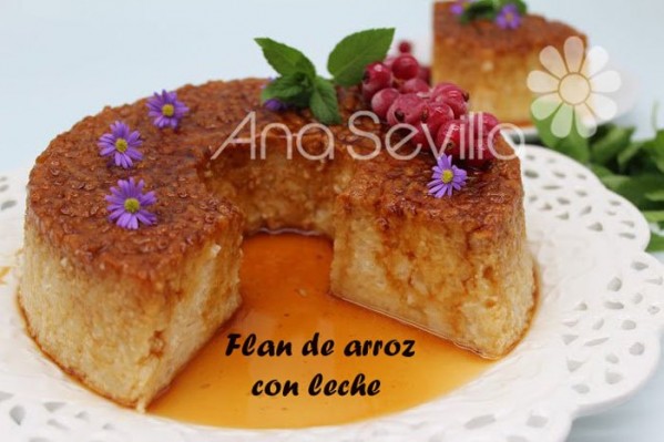 Flan de arroz con leche al vapor