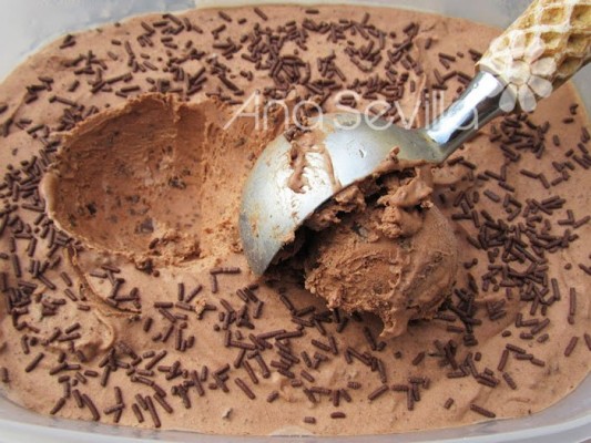 Helado de chocolate exprés