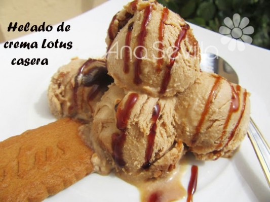 Helado de crema Lotus casera