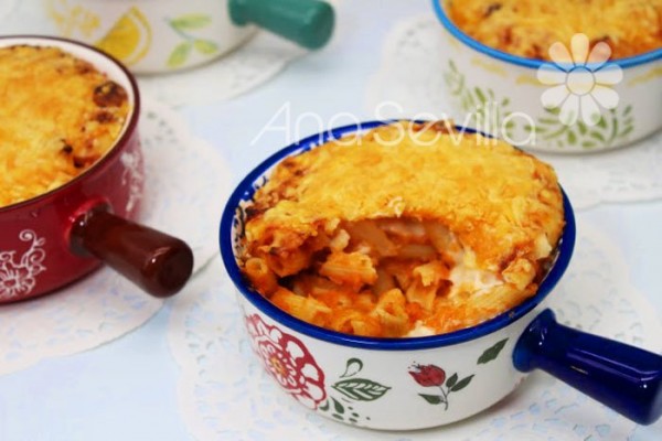 Macarrones a la napolitana gratinados