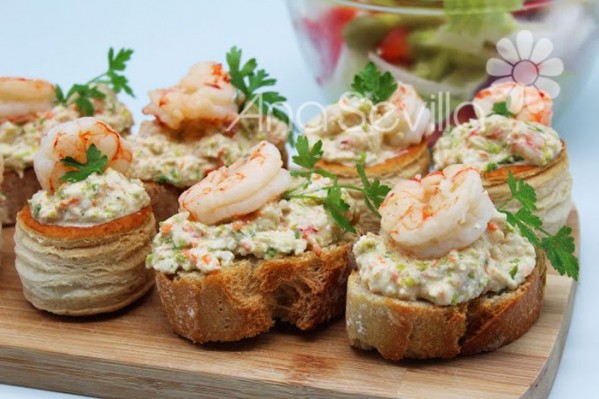 Pincho de gambas frío