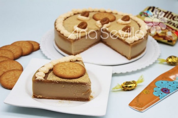 Tarta de crema de galletas y caramelo