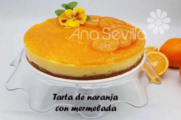 Tarta de naranja con mermelada