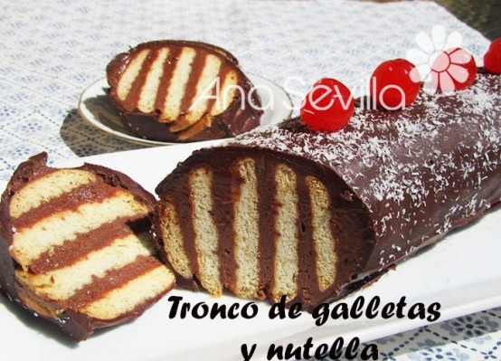 Tronco de galletas y nutella (Centro velas)