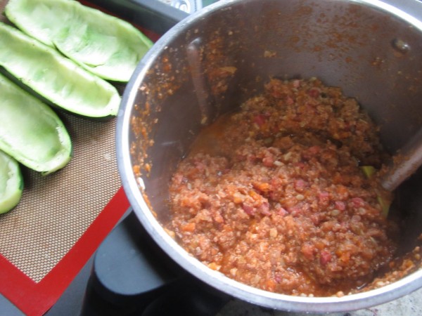 Calabacines a la boloñesa Thermomix