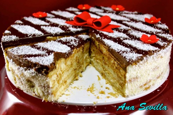 Tarta de coco y galletas Thermomix