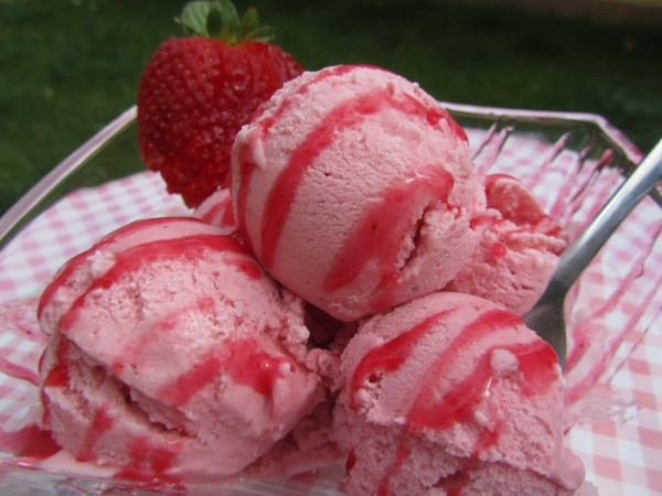 Helado de fresa con Thermomix