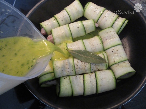 Canelones de calabacín y merluza