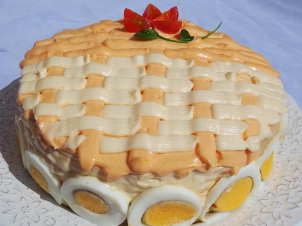 Tarta salada de tortitas (Fría) Ana Sevilla cocina tradicional