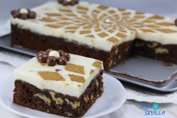 Tarta brownie y flan Ana Sevilla con Thermomix