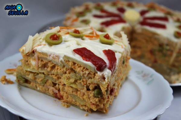 Tarta de ensaladilla Ana Sevilla Cocina tradicional