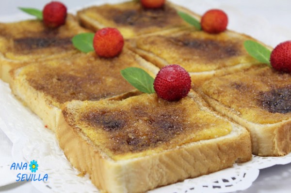 Torrijas borrachas de natillas expres