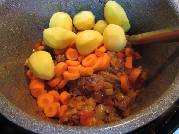 Carne guisada encebollada olla GM