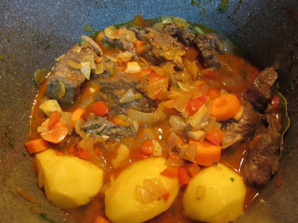 Carne guisada encebollada olla GM