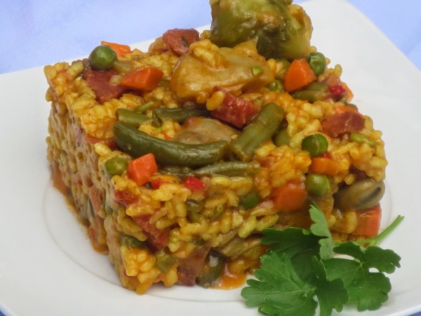 Arroz de menestra con jamón Thermomix