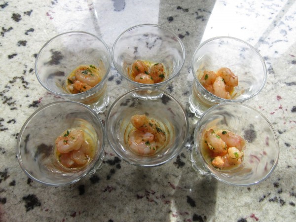 Chupitos de aguacate y gambas Thermomix