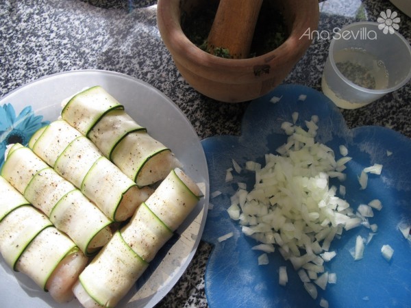 Canelones de calabacín y merluza olla GM