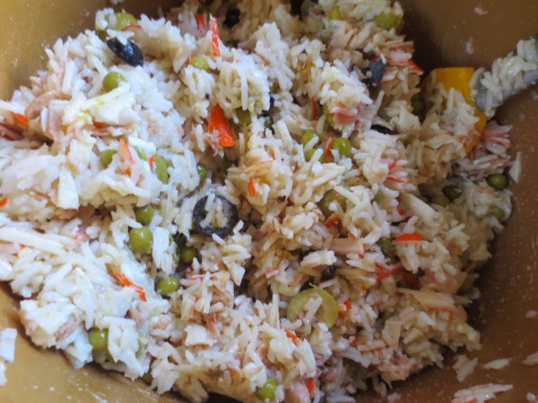 Pastel de ensalada de arroz Thermomix
