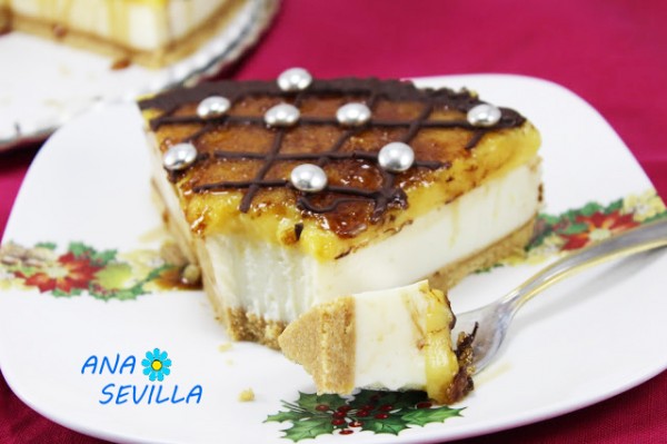 Tarta de ricotta y yema tostada (Sin horno) con Thermomix.Ana Sevilla