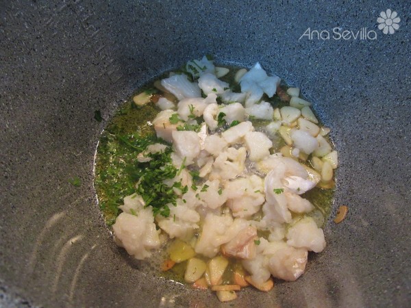 Migas de coliflor con bacalao olla GM