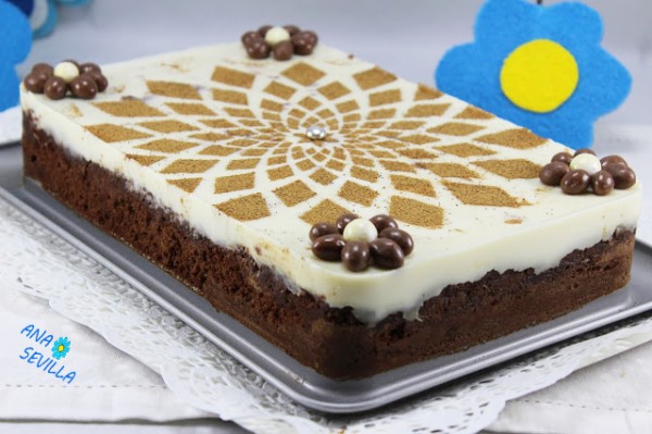 Tarta brownie y flan con Thermomix.