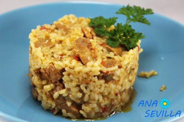 Arroz con solomillo adobado Ana Sevilla olla GM