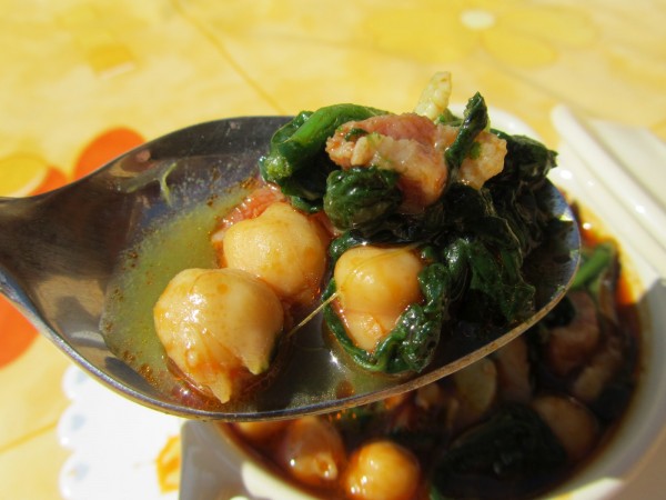 Espinacas con garbanzos con Thermomix