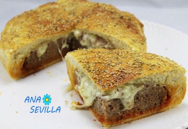 Pan relleno de hamburguesa olla GM