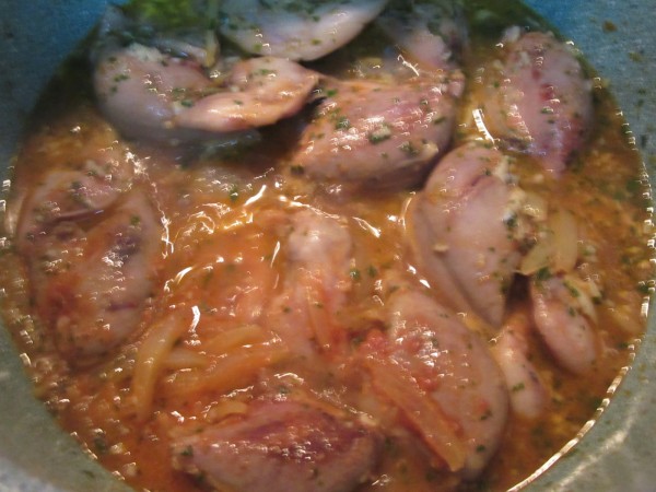 Codornices en salsa con langostinos olla GM
