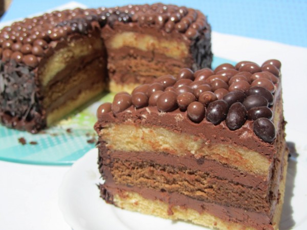 Tarta helada de trufa y conguitos en Thermomix