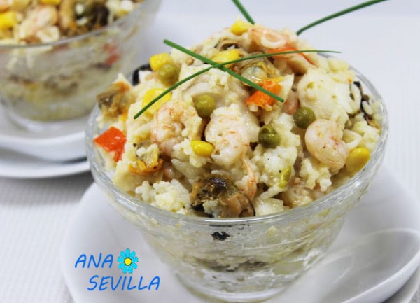 Ensalada de arroz marinera tradicional