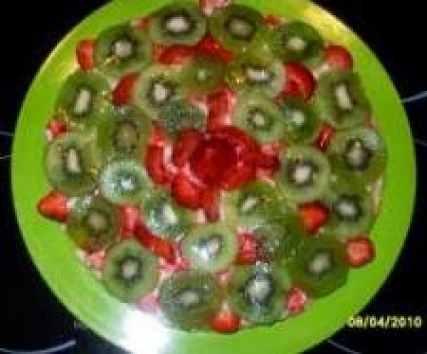 Tarta de kiwis y fresas thermomix