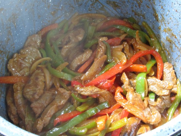 Tacos de ternera a la jardinera con olla GM.