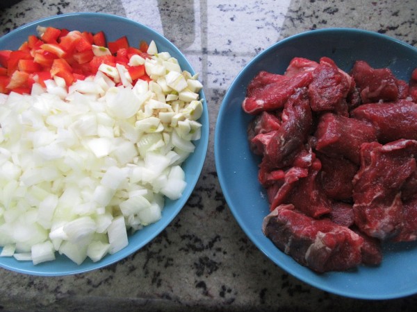 Carne guisada encebollada olla GM