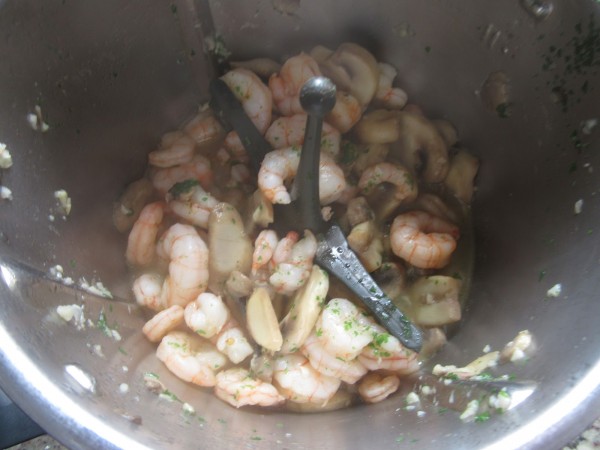 Revuelto de champiñones y gambas Thermomix