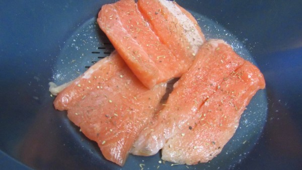 Pasta con salmón y langostinos Thermomix