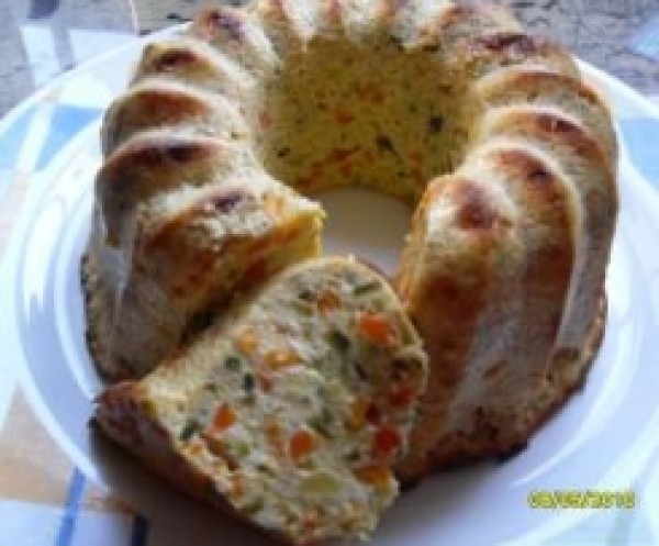 Pastel bicolor de verduras thermomix