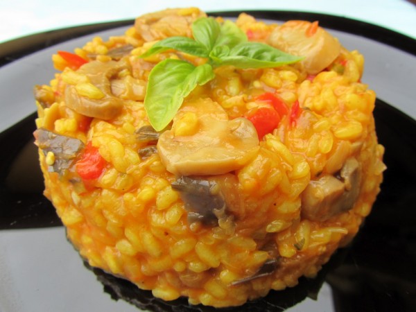 Arroz integral con verduritas y champiñones