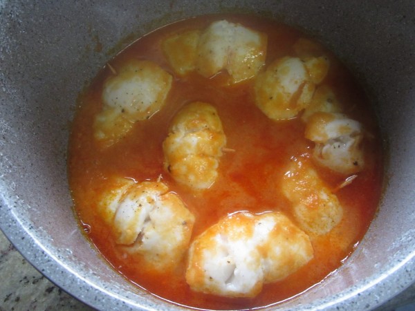 Merluza en salsa de gambas olla GM.