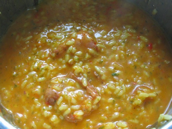 Arroz meloso con costillas adobadas