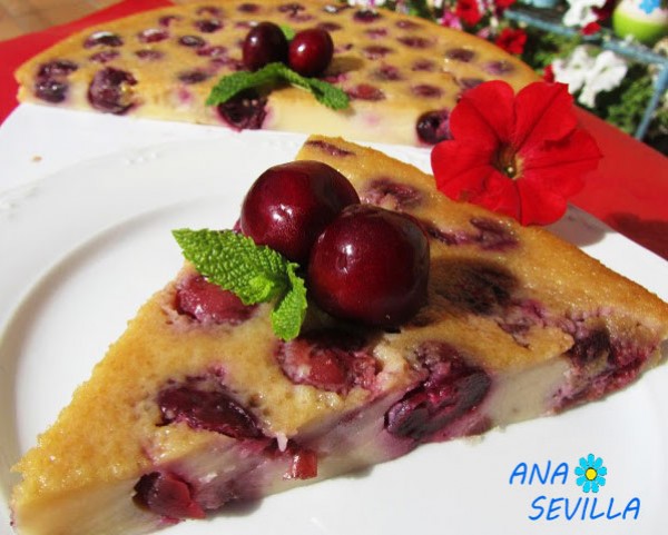 Clafoutis de cerezas corte Thermomix