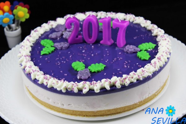 Tarta de caramelos violeta con Thermomix.