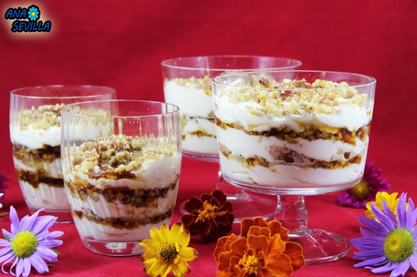 Triflé de nata, nueces y caramelo Ana Sevilla con Thermomix