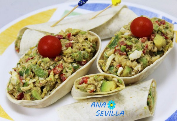 Barquitas de Ensaladilla de aguacate y pollo Thermomix