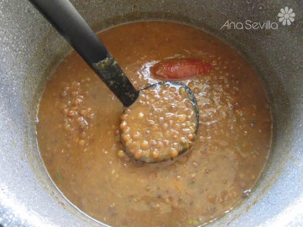 Lentejas estofadas con chorizo olla GM