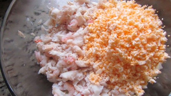 Milhojas frías de merluza y gambas Thermomix