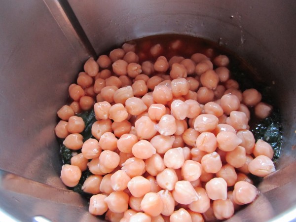 Espinacas con garbanzos con Thermomix